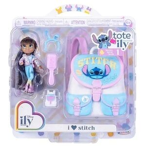 Disney ily 4EVER Stitch Doll with Blue and Pink Backpack